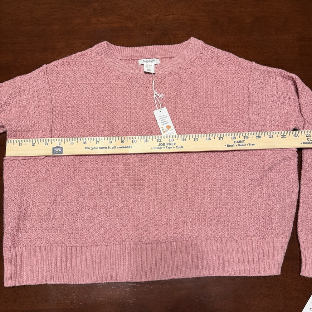 Haute Hippie Style Pink Tight-Knit Crew Neck Pullover Sweater XS Women - Picture 9 of 11